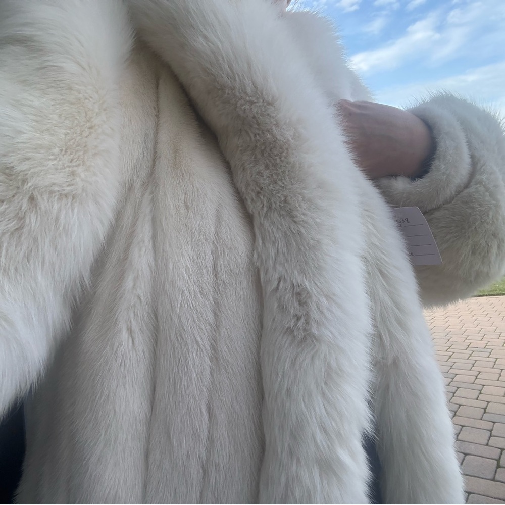 Vintage white fox real fur coat stunning mink body fits a size 8 sm/med - Picture 6 of 15